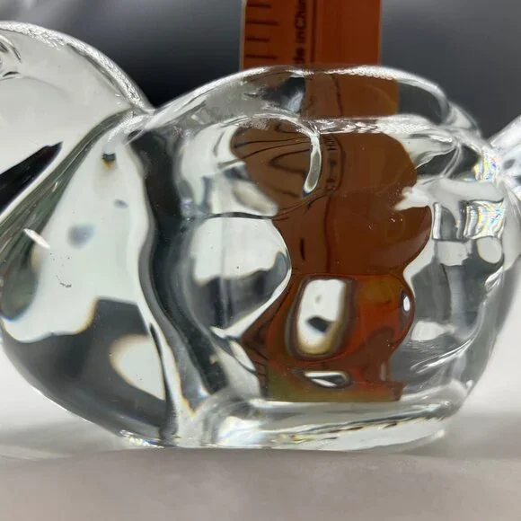 Vintage Clear Glass Bird Figurine Candle Holder Votive Tea Light Paperweight - Picture 10 of 11